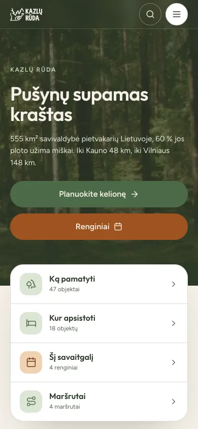 Pradinis puslapis telefone